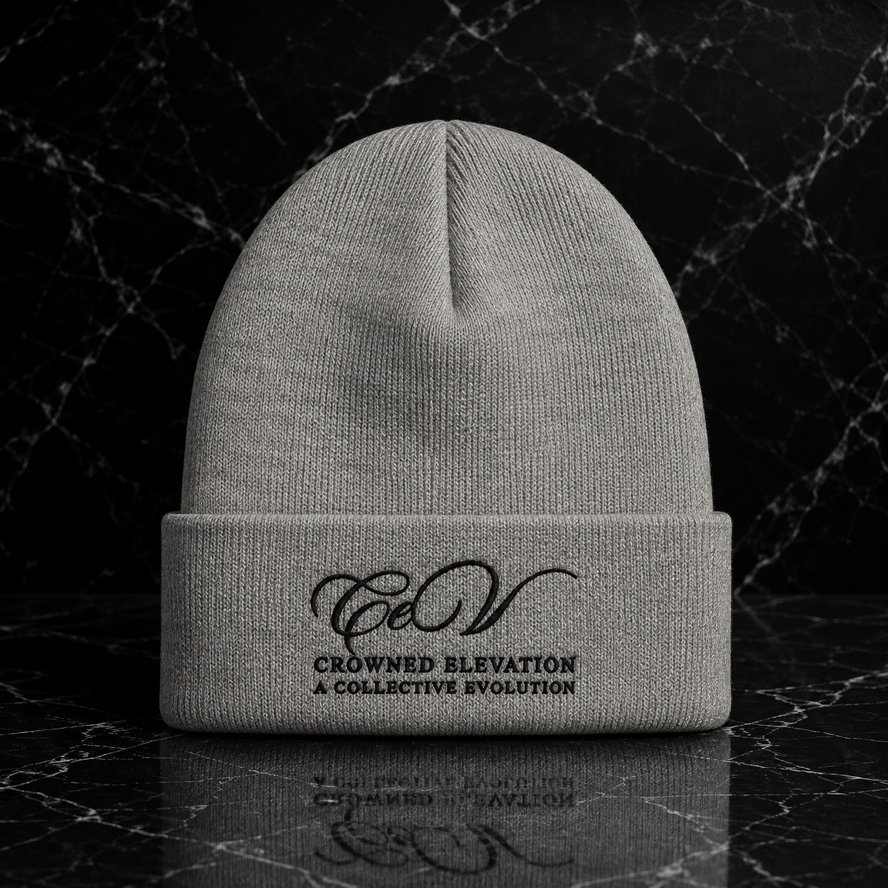 Crowned Elevation's Signature | The Official CeV’s Exclusive White & Gray Beanie